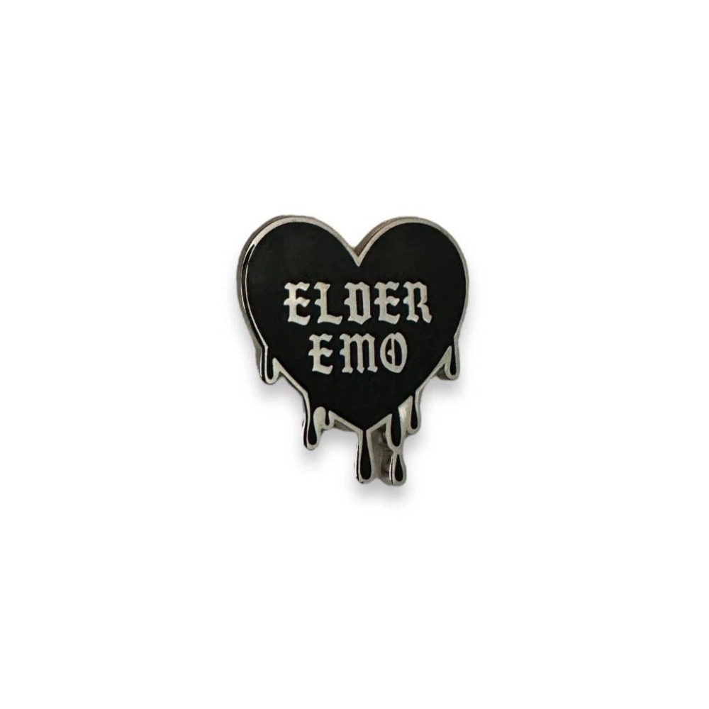 Y2K Elder Emo Enamel Pin Dripping Heart Goth Vamp 2000s Nostaligia